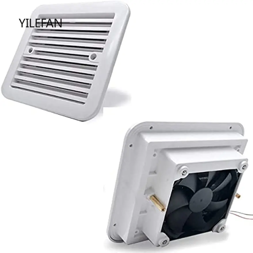 12V Cooling Exhaust Fan Air Vent Ventilation for Motorhome RV Caravan White solar powered car fan air vent exhaust fan window hanging vent air exhaust radiator cooling fan radiator ventilation system