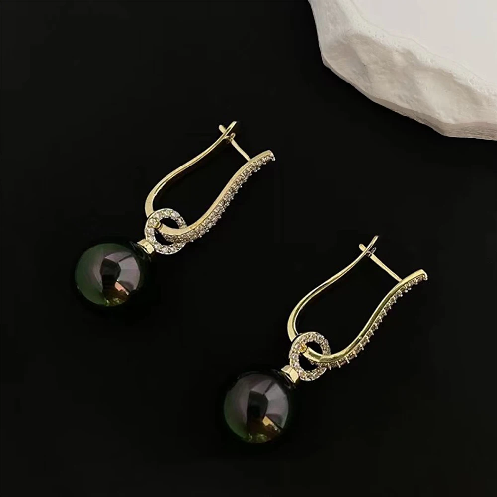 Vintage  Luxury Temperament  Zircon inlaid pearl Series Earring for women's Girl gift  Jewelry wholesale free shippings