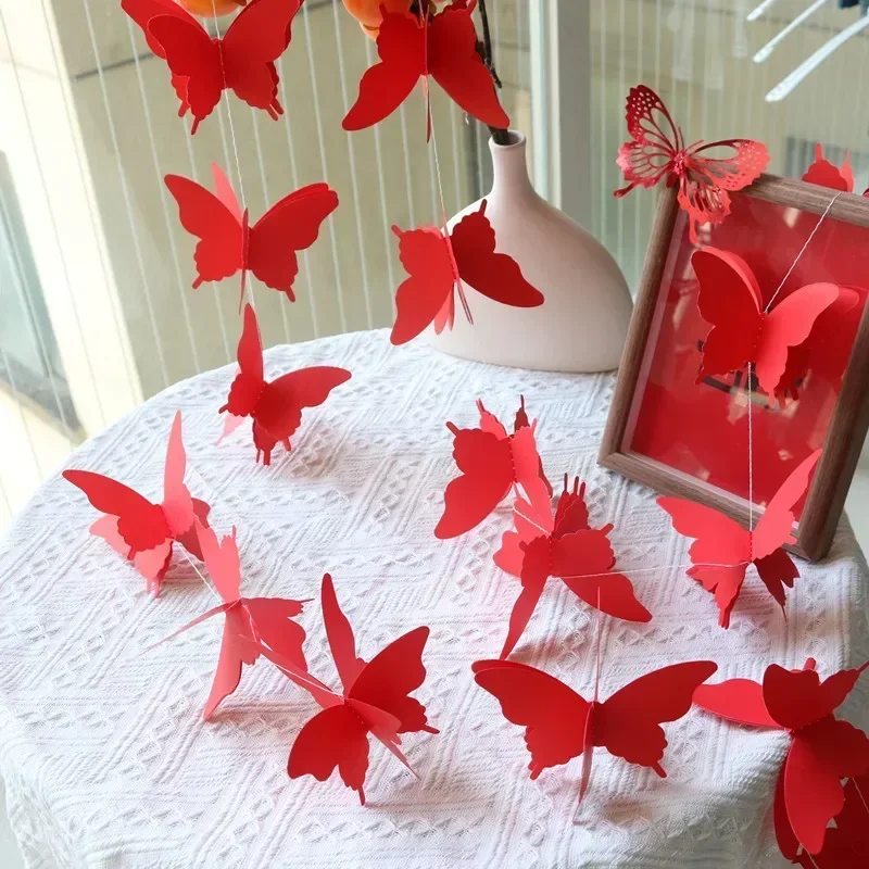 thumbnail image 1 of 2,7 m, 18 piezas, guirnaldas de papel con forma de mariposa, pancartas colgantes para bodas, fiestas de cumpleaños, decoración navideña, habitaciones, cuentas para pulseras, 1 of 5