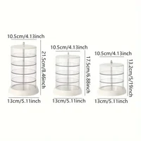 Multi Layer Rotating Transparent Round Jewelry Box for Earrings Studs Necklaces Bracelets Rack Display Shelf Jewelry Storage Box 2