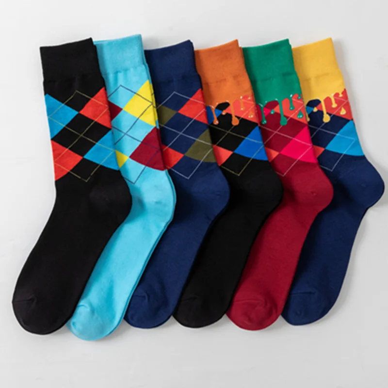 

Peonfly Funny Socks Men Woman Personality Skateboard Male Female Fashion Cartoon Geometry Stripe Tongue Heart Happy