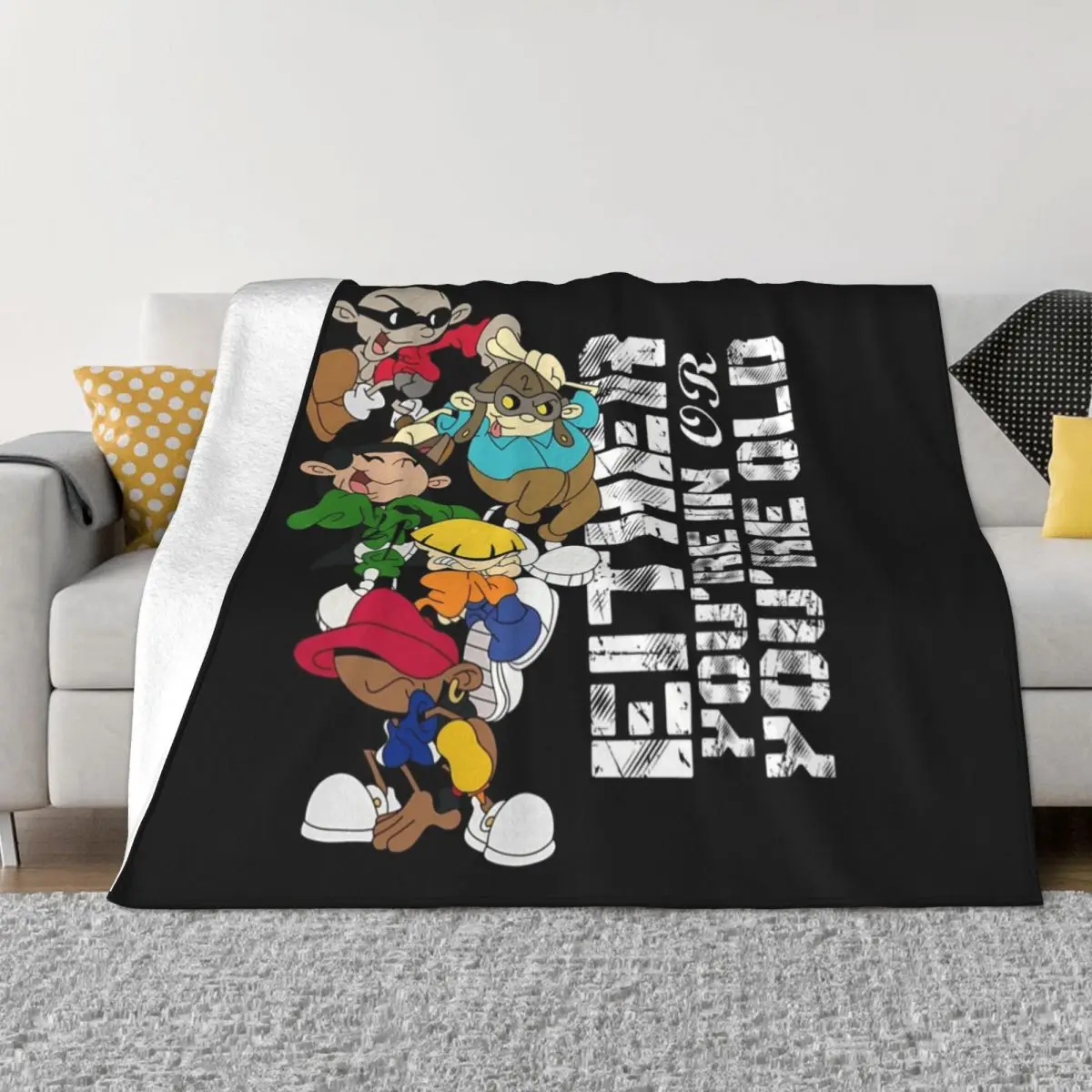 

Either you're in or you're old Throw Blanket Bed linens Retros Fluffy Shaggy Sleeping Bag Blankets