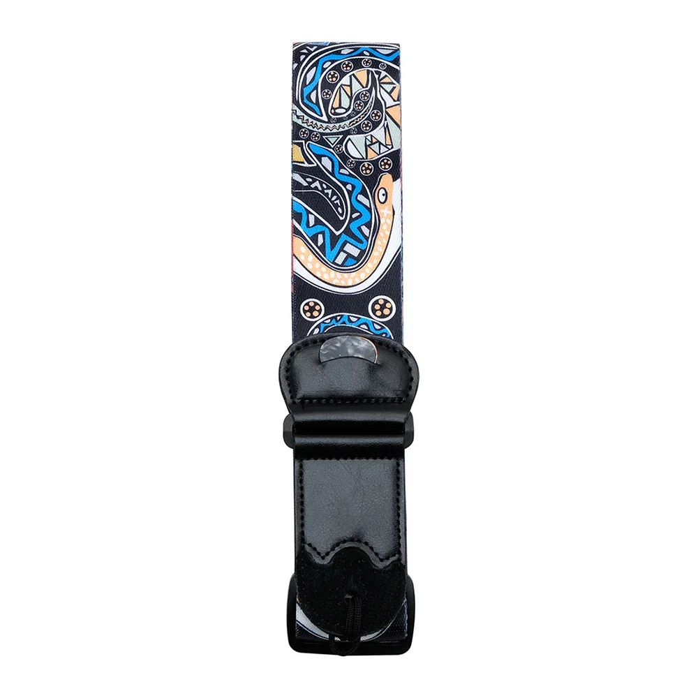 Embroidered Electric Guitar Strap with Plectrum Holder - String Instrument Accessory