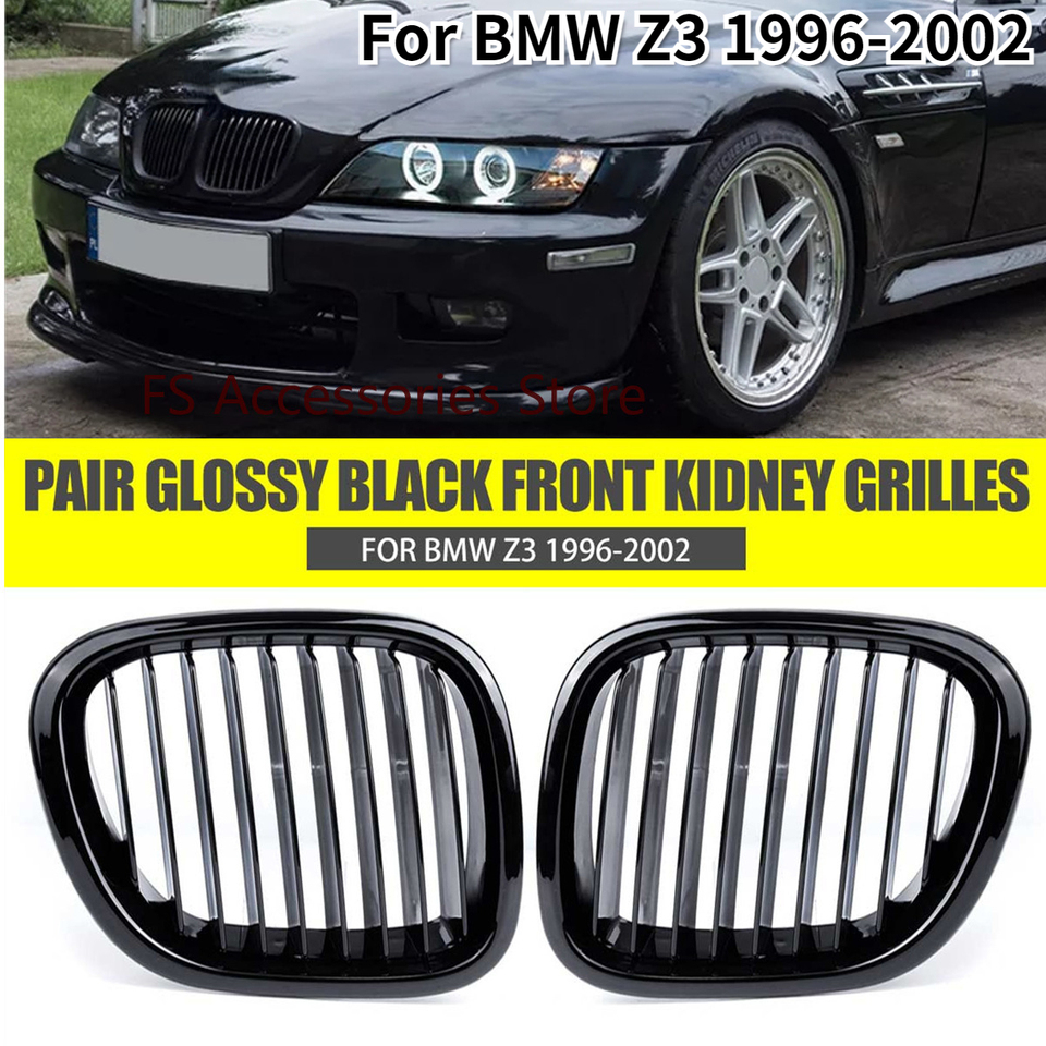 1996-2002 Racing Grille For BMW Z3 Convertible/Coupe 1996 1997-2002 Glossy Black Front Kidney Grill Grille Sports Hood Grille