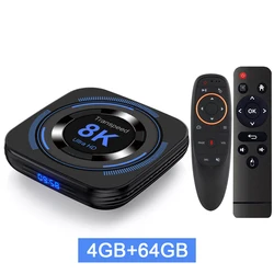 Transpeed Android TV Box - Dual Wi-Fi, 8K/4K Streaming, Bluetooth Voice Media Player - EU Plug (64GG10)