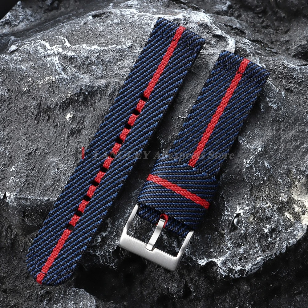 Military Sport Quick Release Nylon Strap with Woven Canvas Fabric, 20mm/22mm - Men's Watchband Bracelet