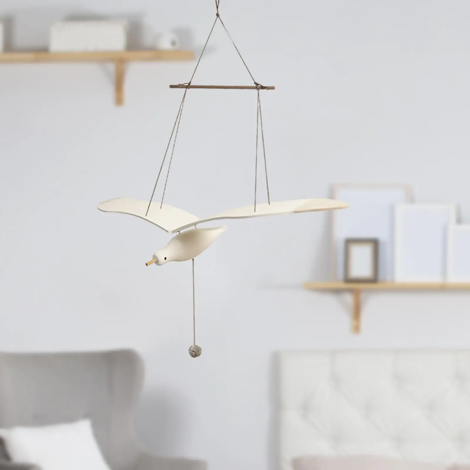 Flying Seagull Hanging Modern Crafts Creative Artwork Wood Gabbiano Decor Per Soggiorno Home Apartment Nursery Room