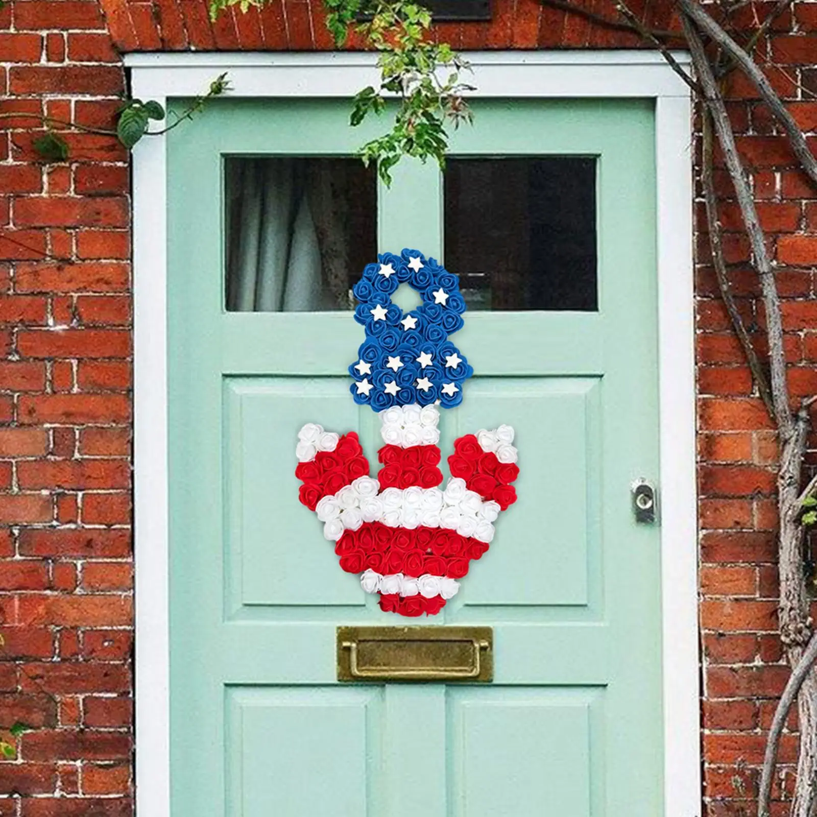 

Якорная форма, венок на входную дверь 4 июля, красочный патриотический венок