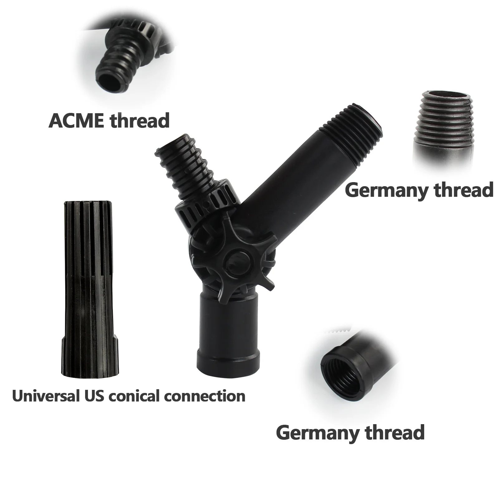 Angle Adapter Device 3-Arms For Extension Pole Hinge Tip Adjustable