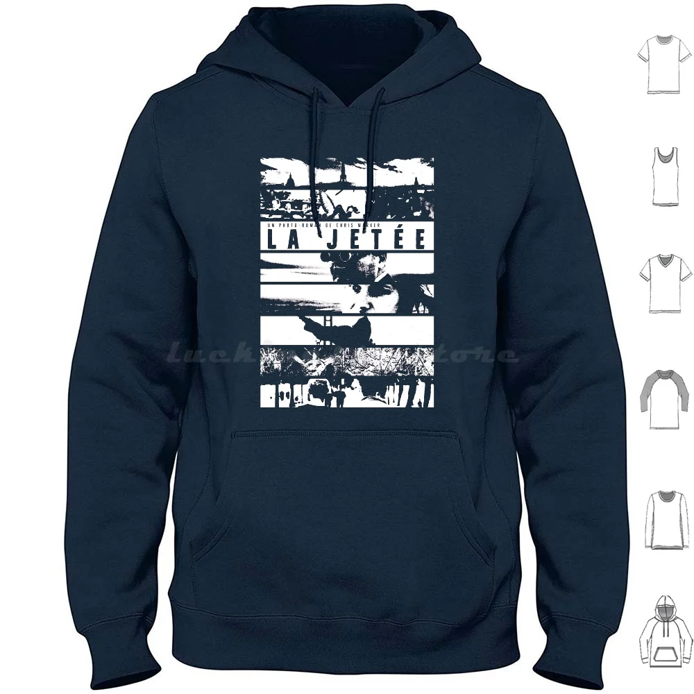 

La Jetée Hoodies Long Sleeve Ekdojo Dataism La Jetée Chris Marker Screenprint Vintage French Movie Underground Ccinema