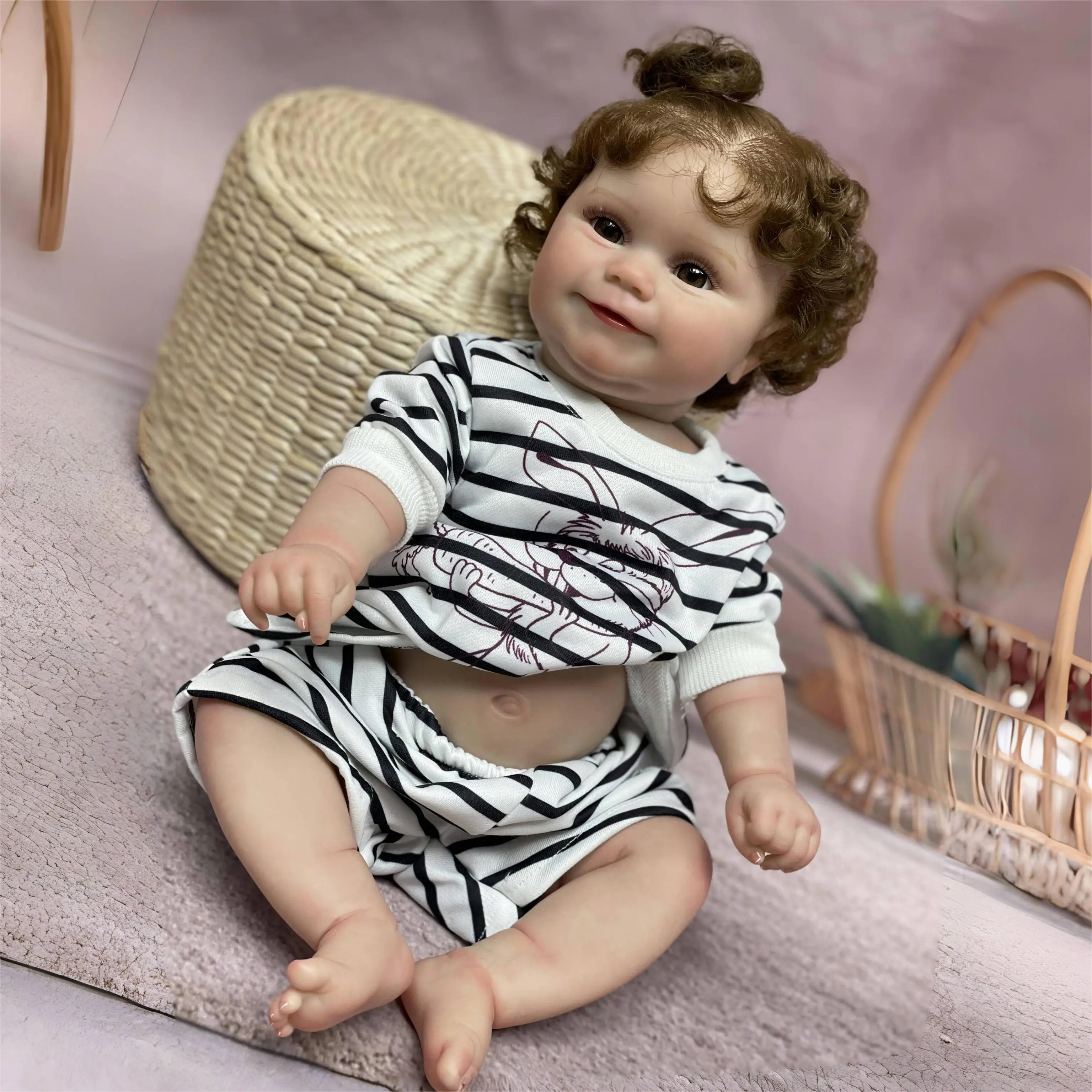 부드러운 전신 비닐 다시 태어난 인형, Madie 48cm 페인트, 현실적인 다시 태어난  인형 장난감, 어린이 선물