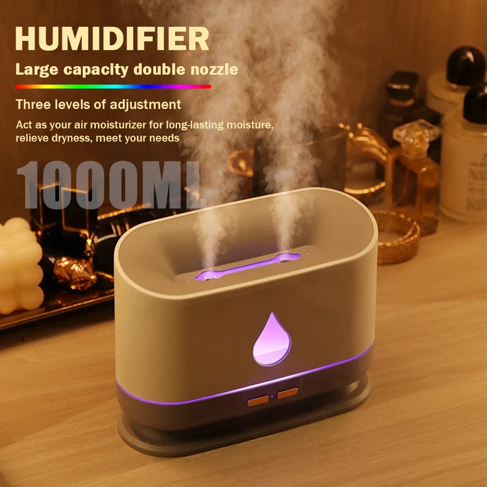 Description Picture 4 of item1L Essential Oil Diffuser Large Capacity Aroma Humidifier Double-nozzle USB Portable Ultrasonic with LED Lamp for Bedroom Home