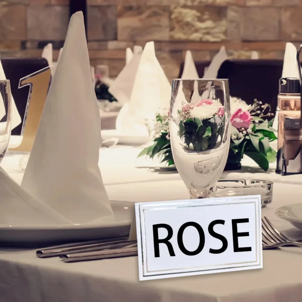 Wedding Seating Number Card Name Place Cards 20/50/100pcs Banquet Table Decor Christmas Birthday Party Greeting Card