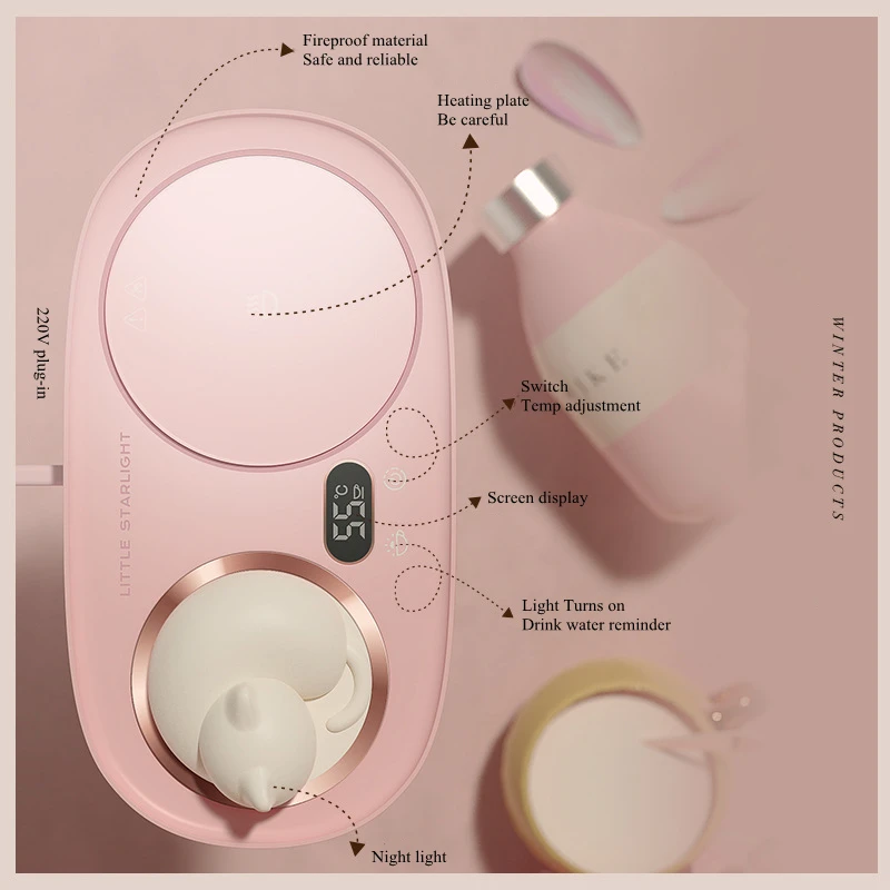 Heating Coaster Coffee Heater Electric Cup 3 Gear Temperature