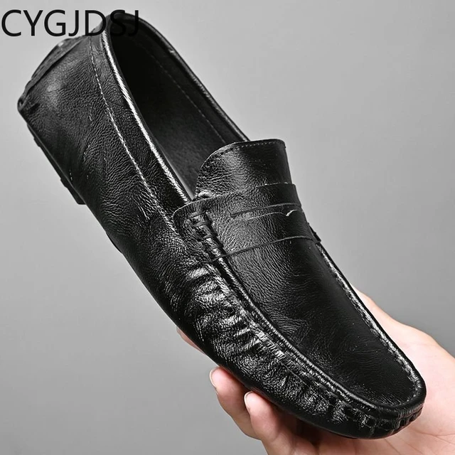 Zapatos sin cordones de cuero para hombre, mocasines informales de  diseñador de lujo, para oficina, 2024 - AliExpress