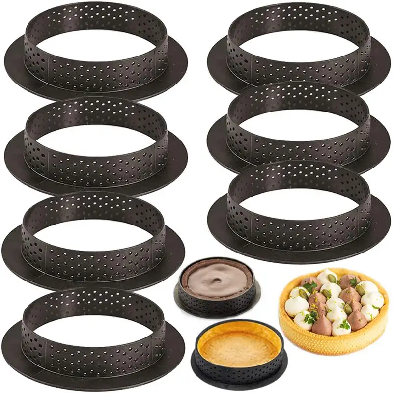 Pastry Tools 8pcs/set Cake Ring Mold Cutter French Cheese Mousse Cake Tower Ring Shape Oven Baking Tools Kitchen Baking Tool Home Mold