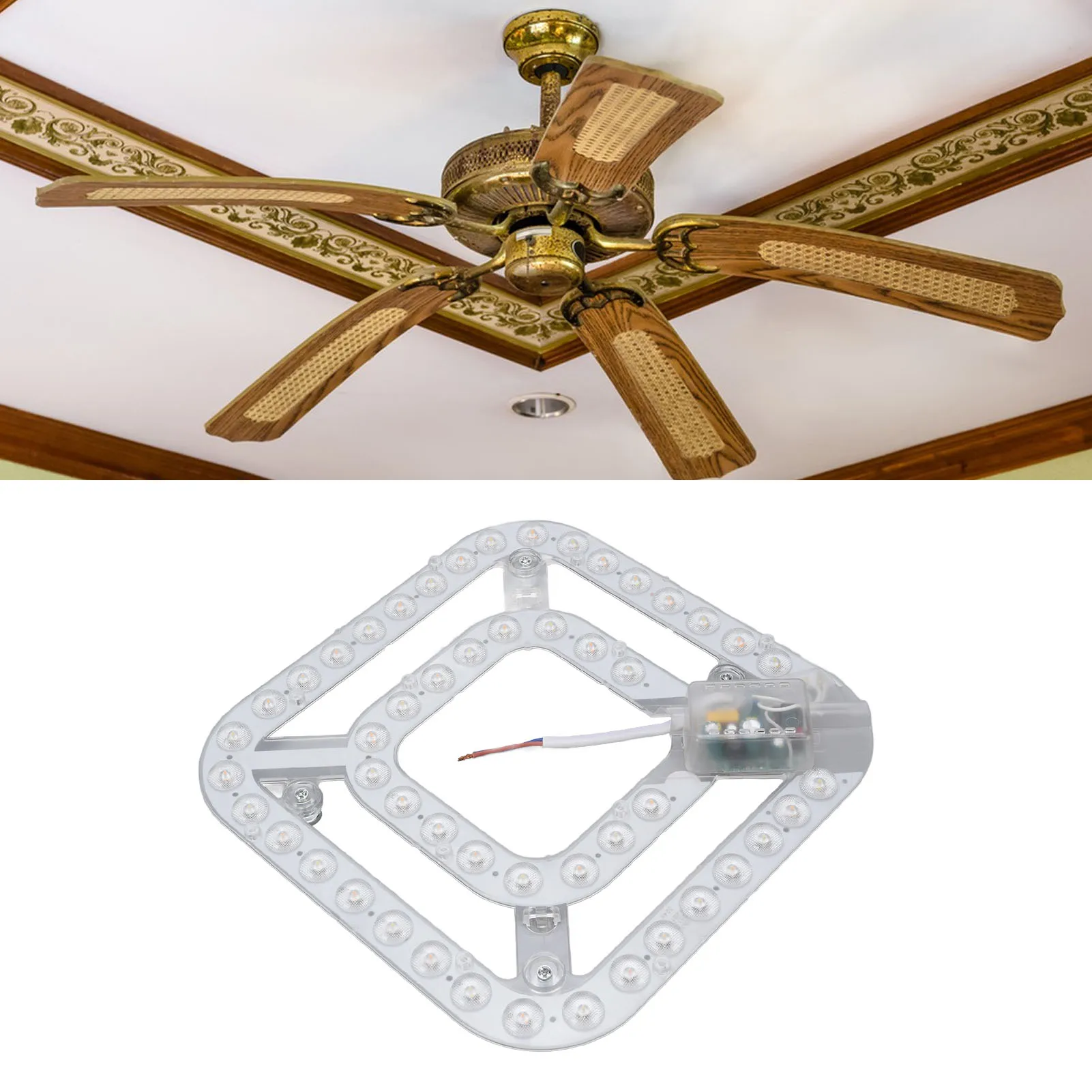 LED Fan Light Panel Energy Efficient Hard Wired Ceiling Fan Retrofit Light 3 Color Temperatures for Flush Mount Ceiling Lights