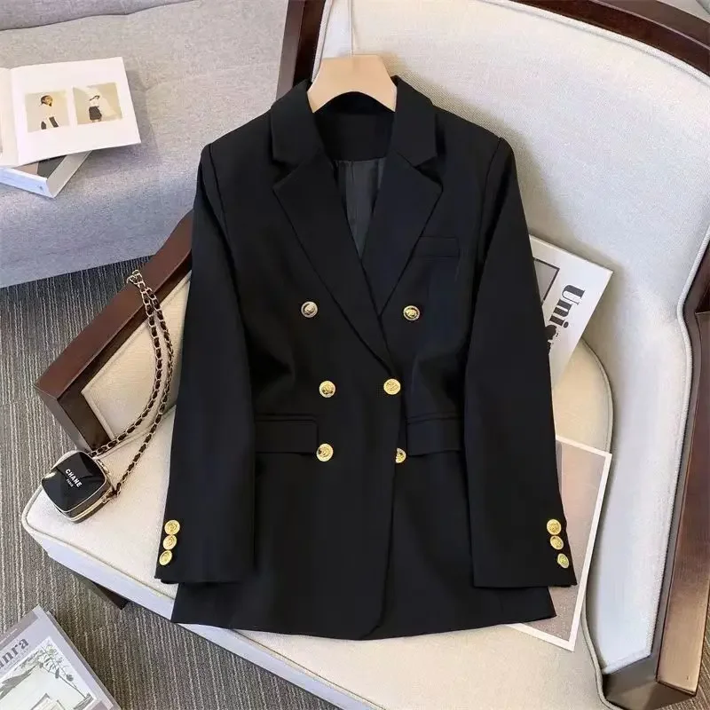 2023 Autumn and Winter Women's New Fashion Temperament Loose Commuter Suit Solid Color Casual Comfortable Versatile Coat