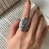 Retro Swirl Distortion Ring Silver Color Punk Gothic Open Ring For Men Women Handmade Unisex Designer Jewelry Accessories Gift 3
