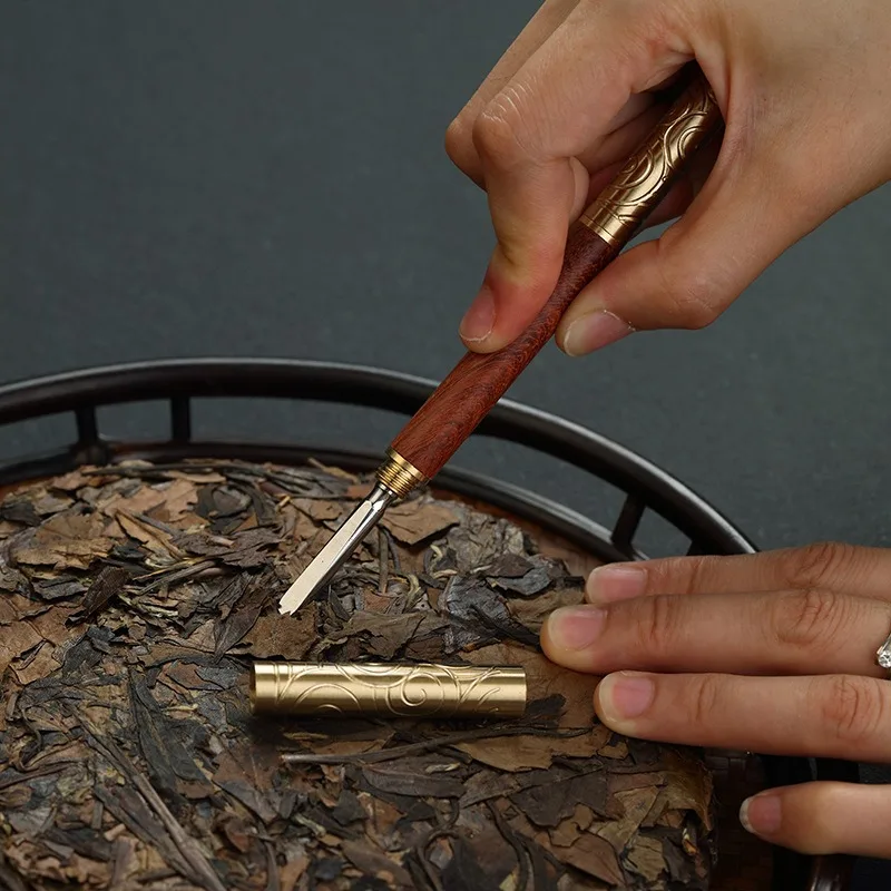 Professional Tea Knife Pu'er Tea Solid Wood Needle Double Use Stainless Steel Chinese Pry TeaCutters Teaware Set Accessories tea cutter tea needle set