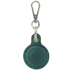 Premium Leather Protective Case Keychain (Dark green)