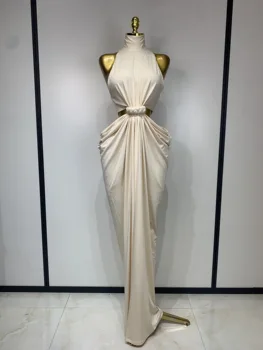 Women Sleeveless Sexy Cut Out Maxi Long Bodycon Dresses Luxury Birthday Evening Party Celebrity Elegant Wedding Guest Dress 1
