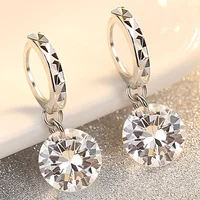 Pure925 Silver Earring 2 Carat 8mm Total 4ct Certified Moissanite Earrings Women Wedding Trendy Jewelry Dropship Suppliers