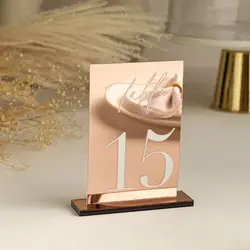 Elegant Gold Mirror Table Number Signs - Modern Wedding & Reception Decor - NO.21-30(10x15cm) (As shown)