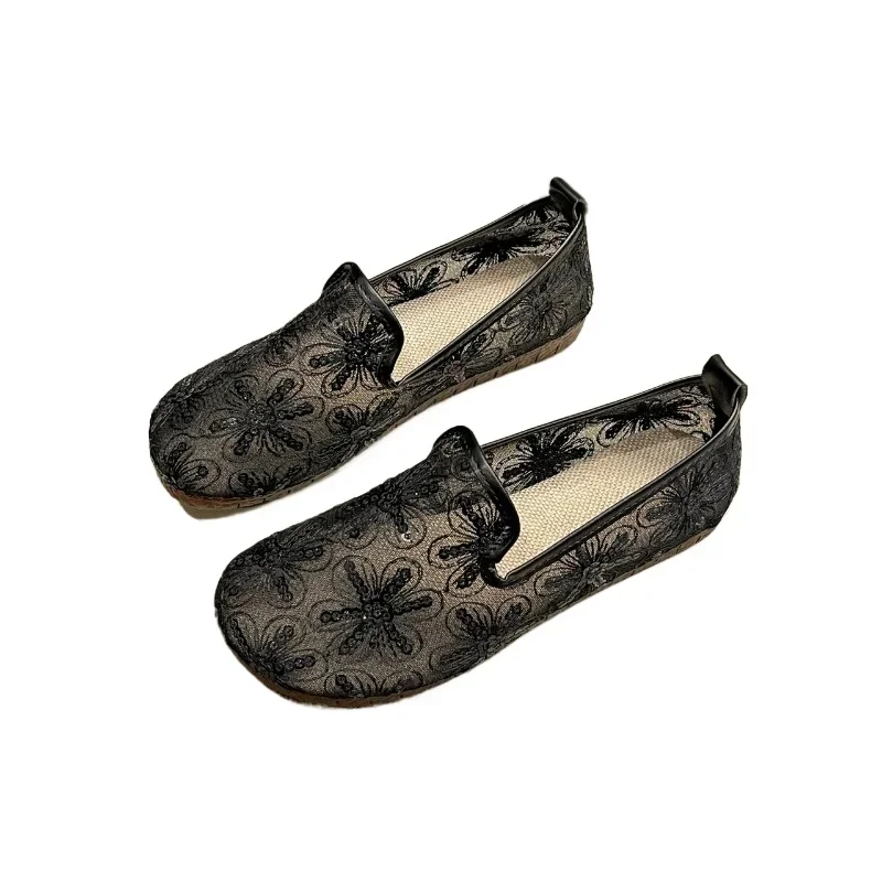 Ladies Shoes 2024 High Quality Shallow Women's Flats Fashion Sequins Daily Flats Women Hot Sale Round Head Solid  Flat Low Heels 6