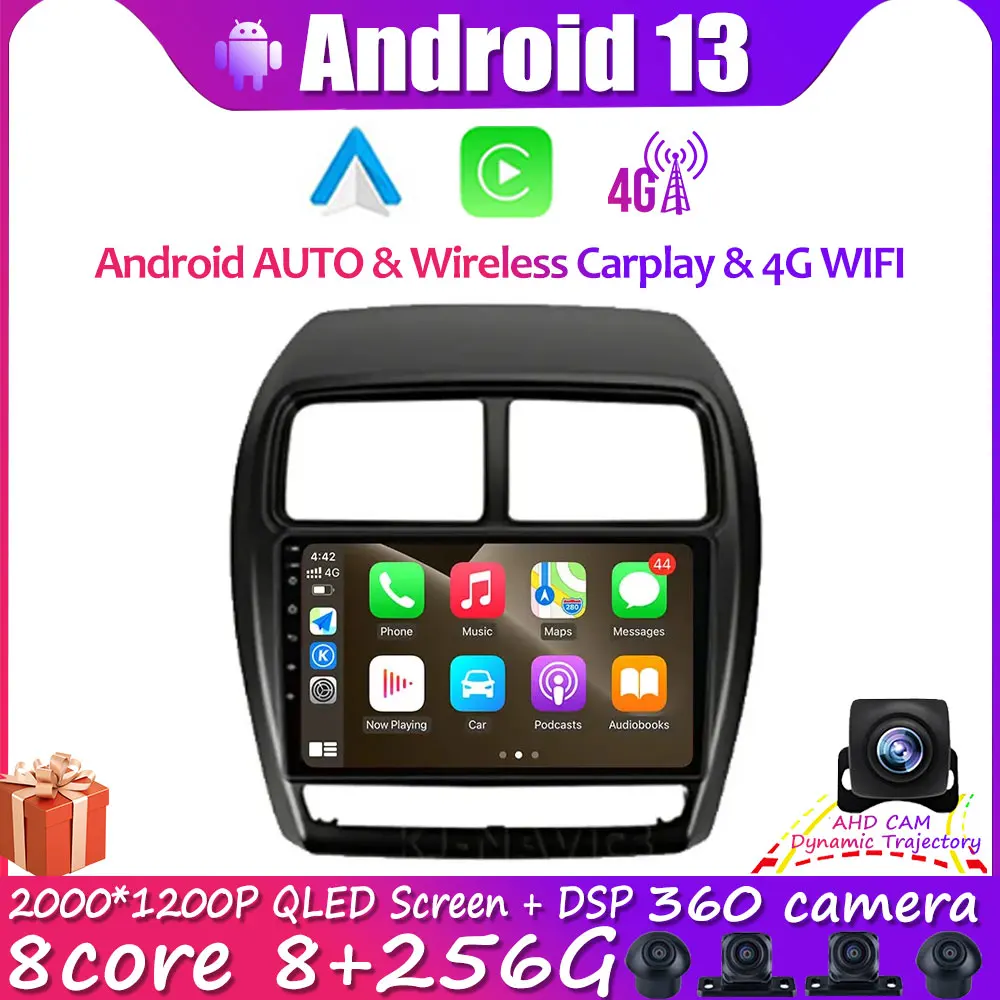 

Мультимедийная магнитола для Mitsubishi ASX 1 2010-2016 Peugeot 4008, 9 дюймов, Android 13