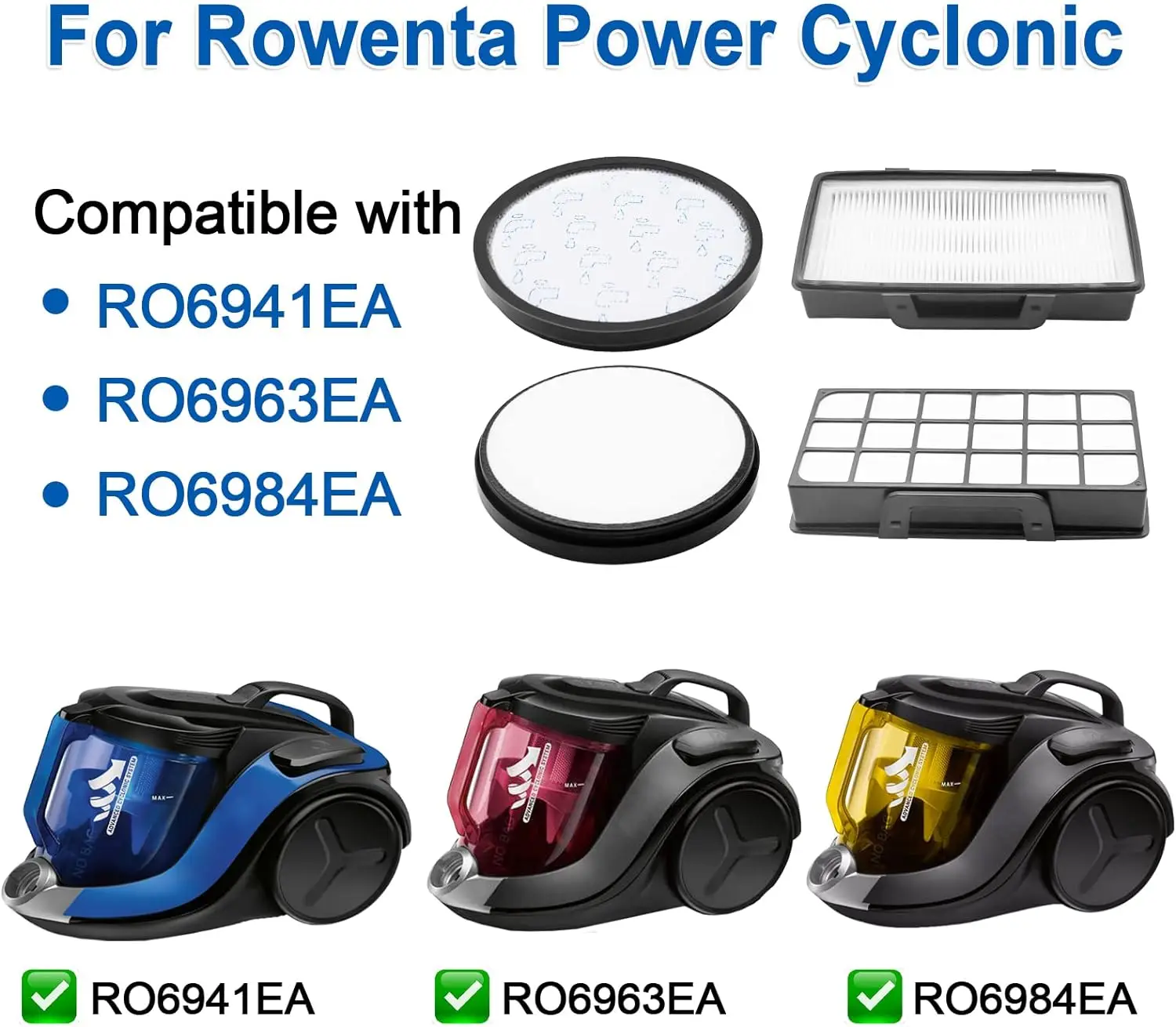 Rowenta RO69XX X-Trem Power ZR용 Hepa 필터 006001 RO6941EA RO6951EA RO6954EA RO6963EA RO6984EA 진공 청소기 액세서리
