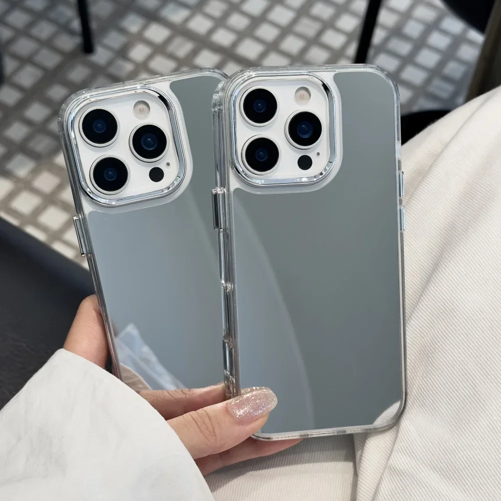 Plating Mirror Ultra Thin Shockproof Acrylic Phone Case with Makeup Feature