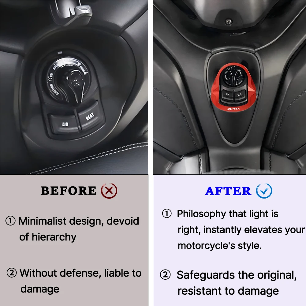 Motocycle Electric Door Lock Decorative Cover For Yamaha X-MAX 300 XMAX X MAX 300 Ignition Key Cap Decorative Kit motorcycle door lock cover