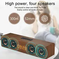 Wooden Bluetooth Speaker Portable Wireless Subwoofer Clock Soundbox Home Computer Echo Wall Soundbar HiFi Stereo TF AUX U Disk - Image 3
