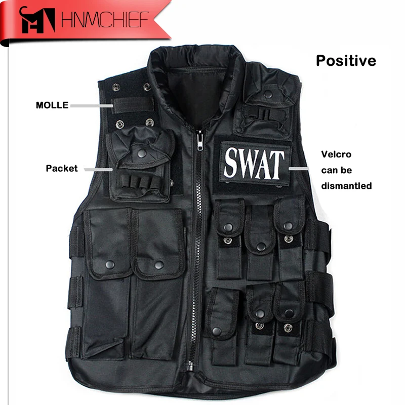 Military POLICE Law Enforcement Vest Tactical Vest SWAT Combat  vest CS equipment-Black uniform