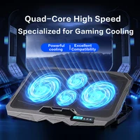 Laptop Cooling Stand 5 Height And 6 Wind Speed Adjustable For 17 Inch Notebook With 4 Fans Liquid Crystal Display And 2 USB Port - Image 3