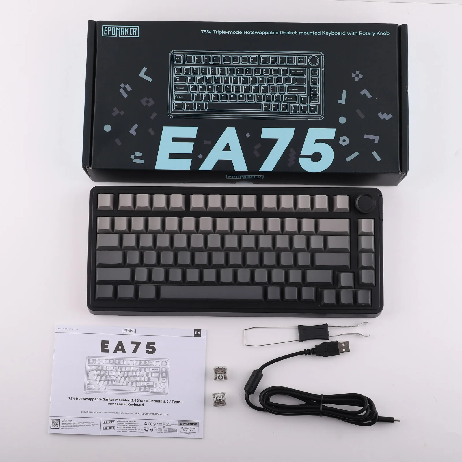 EPOMAKER EA75 75% US QWERTY レイアウト ホットスワップ ガスケット