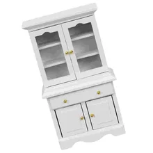 

Wood Mini Bookcase Decor Mini Wooden Cabinet Model Doll House Layout Scene Decor
