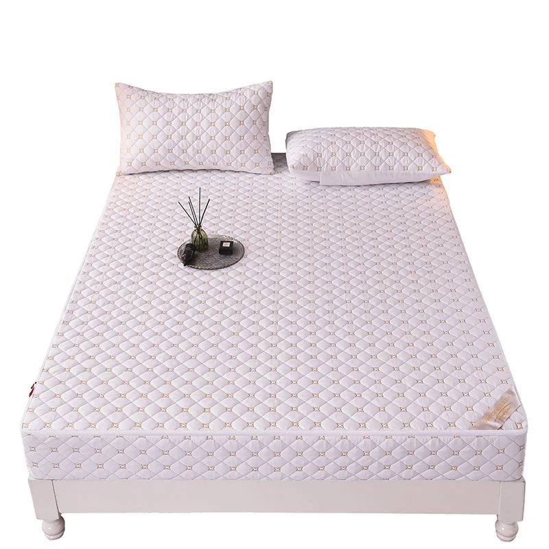 New Thicken Quilted Mattress Cover With Zipper Bedspread Mattress Cover Soft King Queen Bed Fitted Sheet 5
