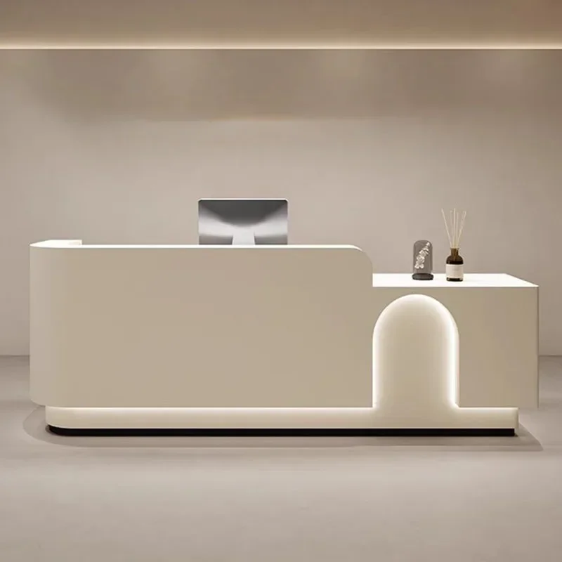 Cash Cabinet Professional Counter Pulpit for Modern Church Irregular Desk Small Black Reception Bureau Hairdresser Salon