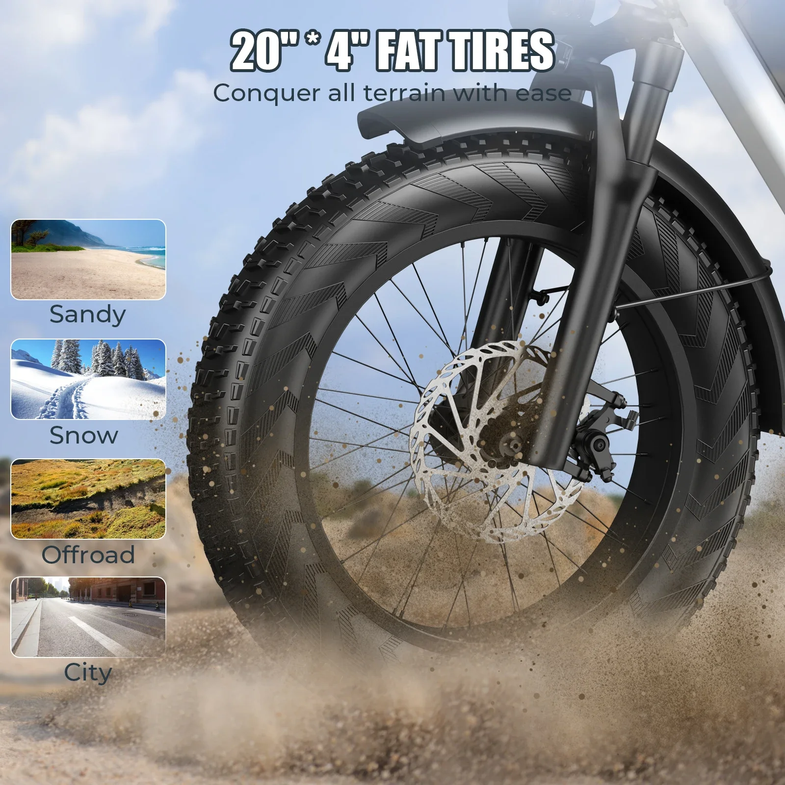 G-FORCE RS Electric Mountain Bike 48V 750W E Bicycle 20inch Fat Tire Electric Bike 15Ah/25Ah
