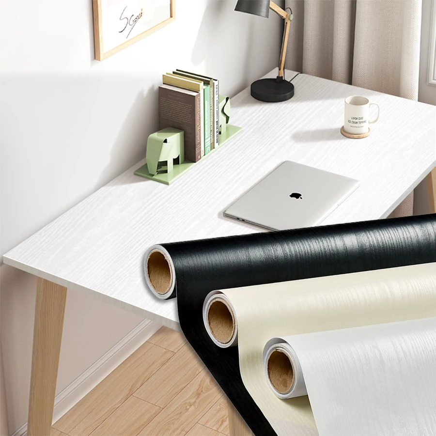 Solid Matt Vinyl Self Adhesive Wallpaper DIY Waterproof Wall Stickers Home Decor Films Living Room Kitchen Door Poster