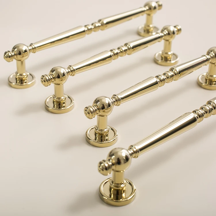Bright Gold Solid Brass Cabinet Handle, botões