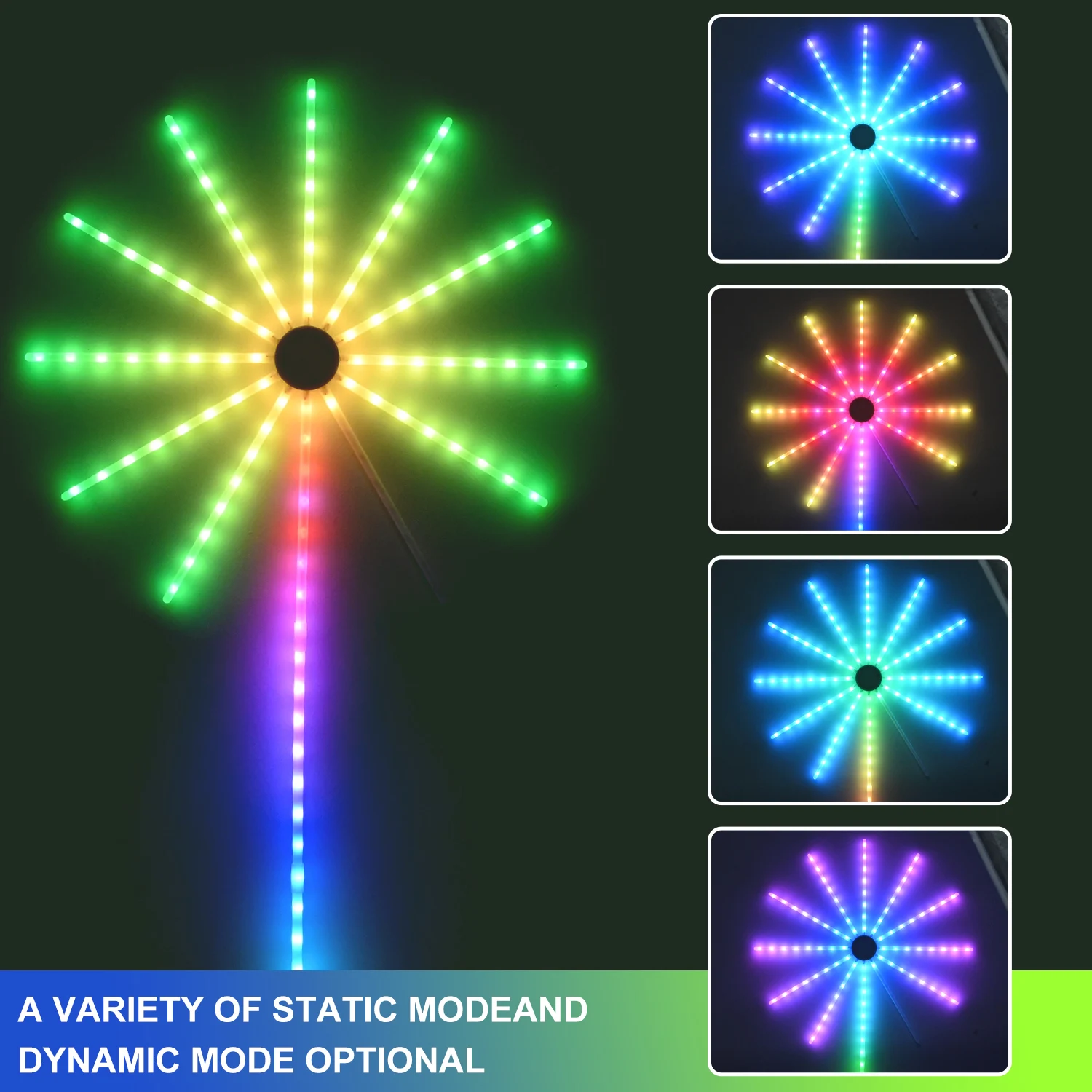 Smart Voice Control Full Color Night Light Fireworks Lamp Waterproof