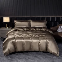 Solid Color Satin Duvet Cover Set,Quilt Cover and Pillowcases,Luxurious Bedding Ensemble with Rich Sheen,Easy Care,Wrinkle-Free