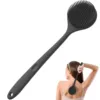 Silicone Back Scrubber,Long Handle Body Scrubber,Light&Easy-to-Hold Shower Brush for Skin Cleaning&Exfoliating with a Free Hook 1