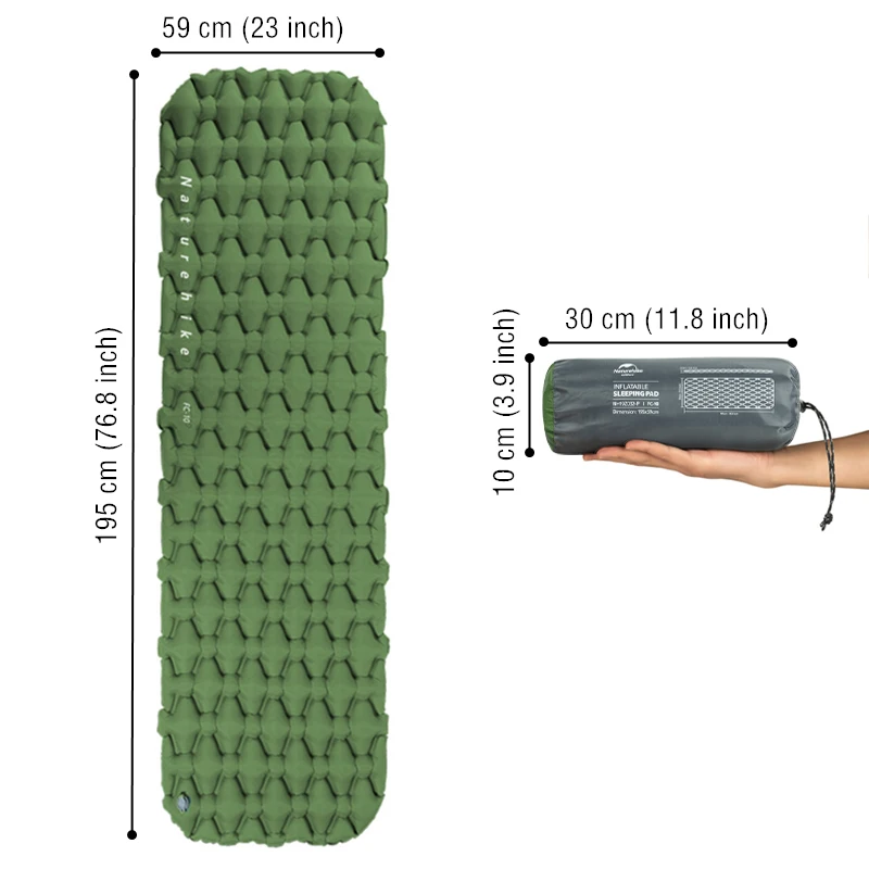 Inflatable mattress Naturehike camping ultralight waterproof nylon inflatable cushion outdoor portable sleeping bed hiking picnic mats