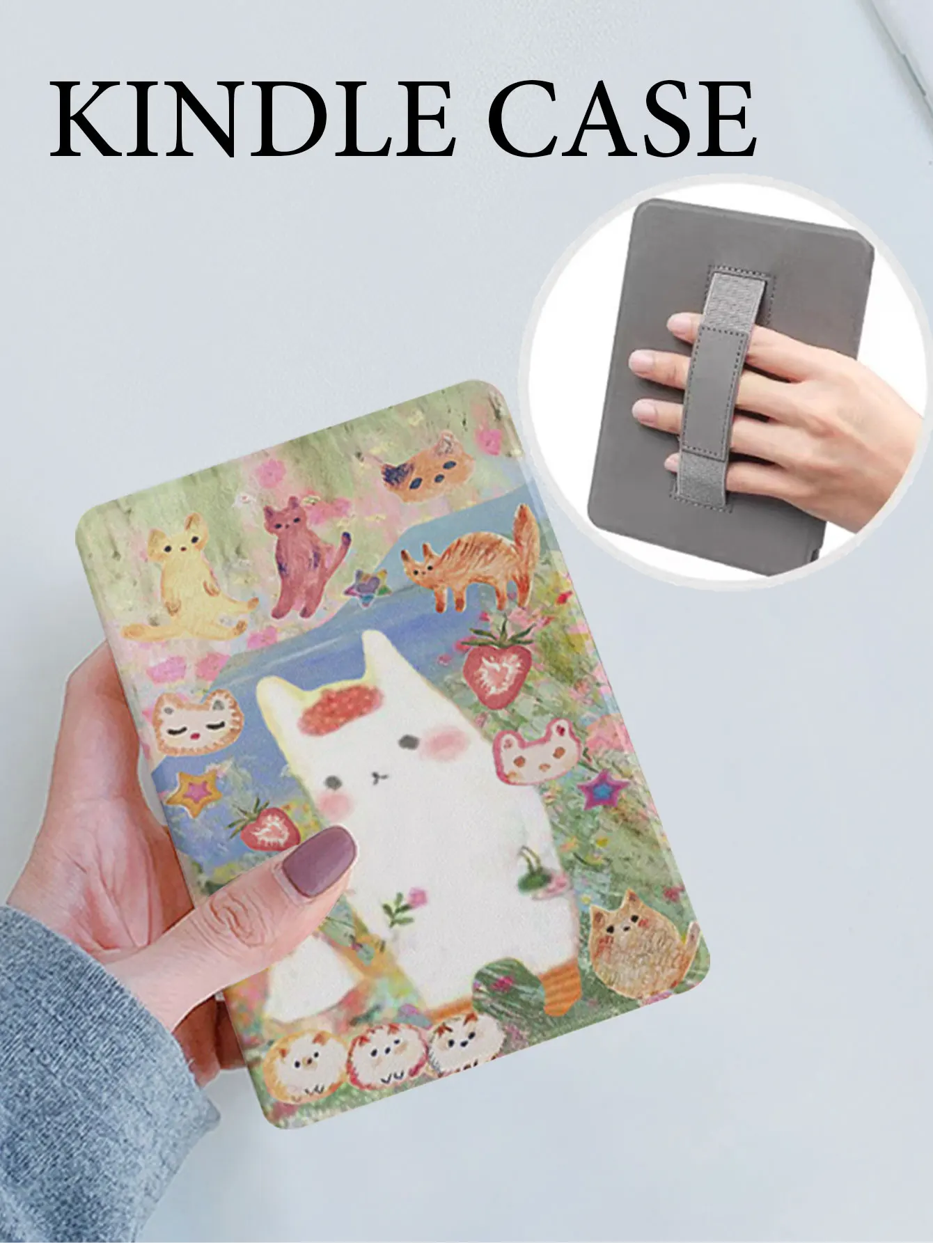 Funda kindle Correa de mano Carcasa protectora suave de silicona anticaída kindle paperwhite