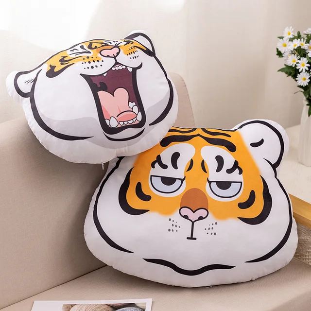 Juguete de peluche de tigre Kawaii para sofá, almohada suave para silla, cojín para asiento de simulación, muñecos de animales de Tigre, 12-55cm, 1 ud. 1