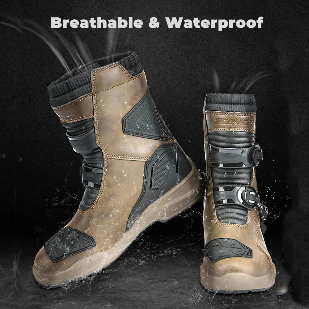 Motorcycle Riding Men Boots Waterproof Motocross Cycling Off-Road Racing Anti-drop Breathable Equipment